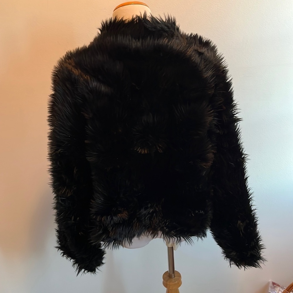 Free People- All Night Faux Fur Jacket Size Large NWT - Picture 7 of 15
